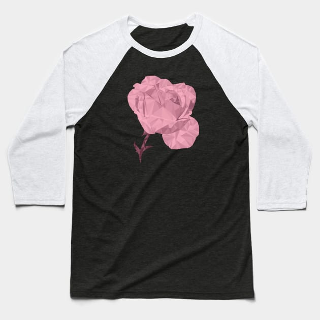 A Single Pale Rose Baseball T-Shirt by Hillier